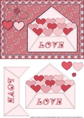 Love Letters Card Front with Decoupage