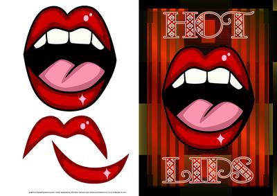 Hot Lips Birthday or Valentine Card Front