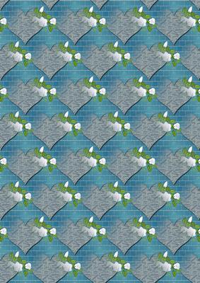 Wall of Love Heart and Roses Background