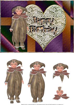Scampixie and Heart Dark Birthday Card