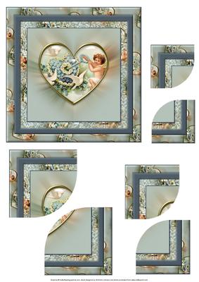 Vintage Valentine Blue Topper with Curvey Corner Stacker