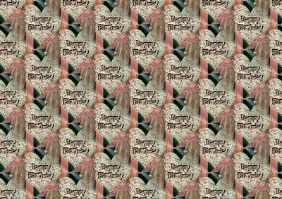 Pink and Black Scampixie and Heart Birthday Background