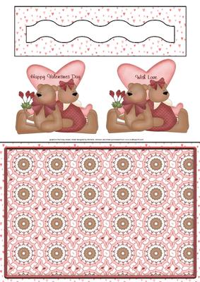 Cute Bear Couple Valentines Day Penny Slider