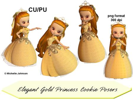 4 Cookie Princess in Gold Posers