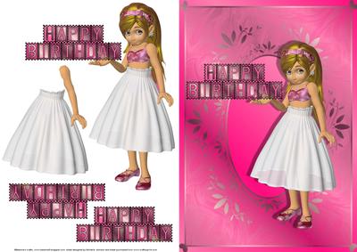 Cute Sadie Birthday Card Front with Decoupage