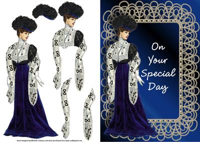 Vintage Lady in Blue Card Front