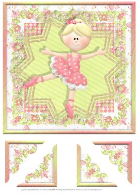 Twinkle Toes Ballerina 8x8 Card Front