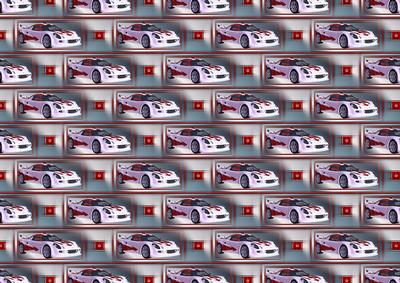 White and Red Sports Car Background