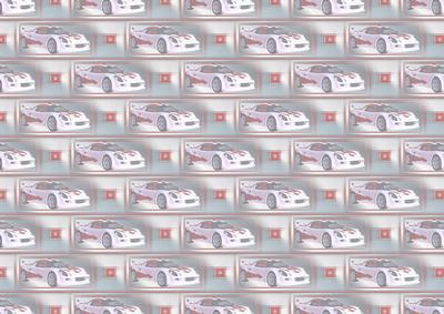 White and Red Sports Car Vellum