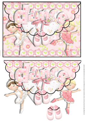 Cute Twinkle Toes Ballerina Scallop Envelope Card