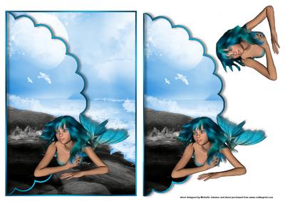 Mermaid Scalloped Edge Envelope Card