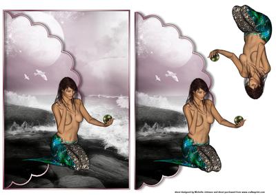 Magical Mermaid Scalloped Edge Card