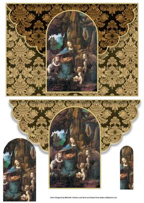 Religious Scalloped Edge Envelope Card with Pyramage