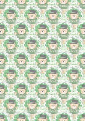 Kiss Me I'm Irish Teddy Bear Vellum