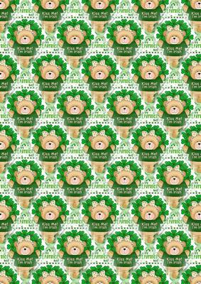 Kiss Me I'm Irish Female Teddy Bear Backgrounds