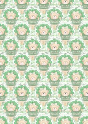 Kiss Me I'm Irish Female Teddy Bear Vellum