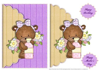 Relax Cute Female Teddy Bear Scalloped Edge Envelope Card