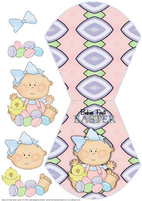 Baby Girls 1st Easter Wobble Card