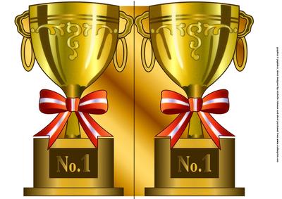 Gold No.1 Trophy Shaped Quick Card
