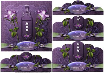 Lilac Roses Mum Mothers Day Bottom Stacker Card