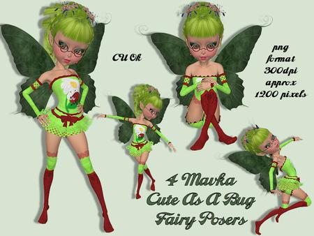 4 Mavka Cute as a Bug Fairy Posers