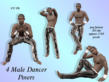 4 Ethnic Male Dancer Posers