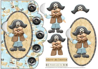 A Pirates Life Scalloped Edge with Decoupage