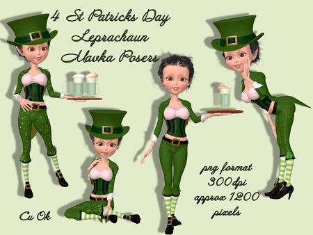 4 Leprechaun St Patricks Day Mavka Posers
