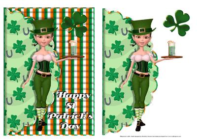 Leprechaun St Patricks Day Scalloped Edge Envelope Card