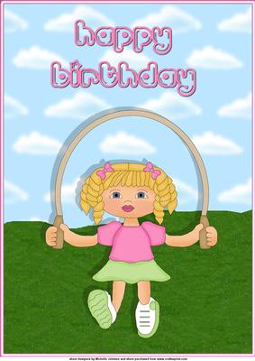 Skipping Girl A4 Card