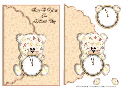 Time to Relax Teddy Bear Scalloped Edge Envelope Card