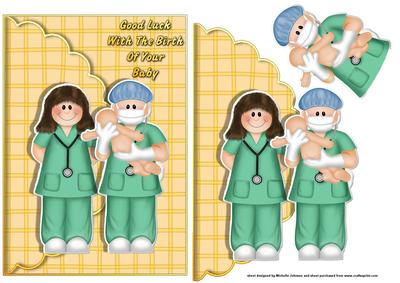 New Baby Scalloped Edge Card