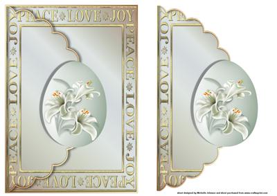 Religious Love Peace and Joy Easter Scalloped Edge Card