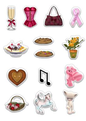 14 Puffy Female Stickers