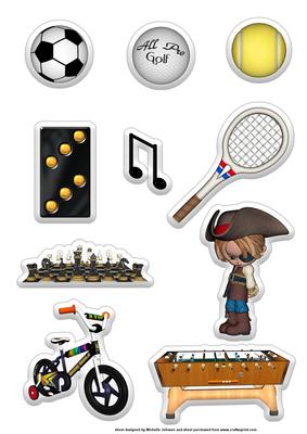 10 Puffy Male Stickers