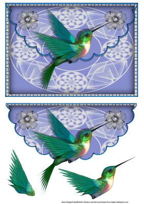 Beautiful Hummingbird Scalloped Edge Envelope Card