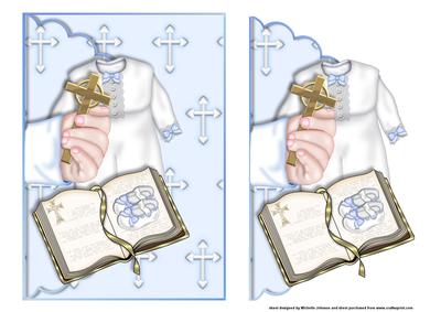 Boys Christening Scalloped Edge Envelope Card