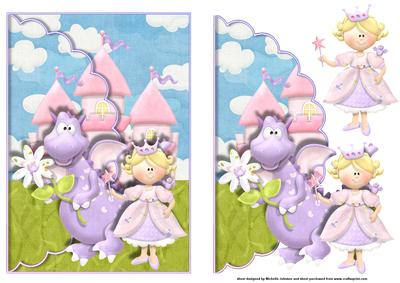 Dragon and the Princess Scalloped Edge Envelope Card