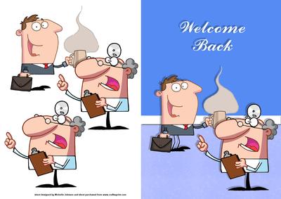 Welcome Back Job Male Card Front