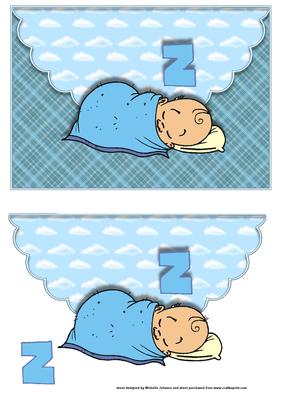 Sleeping Like a Baby Boy Scalloped Edge Envelope Card