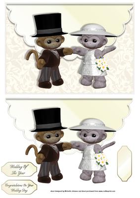 Monkey Wedding of the Year Scalloped Edge Envelope Card