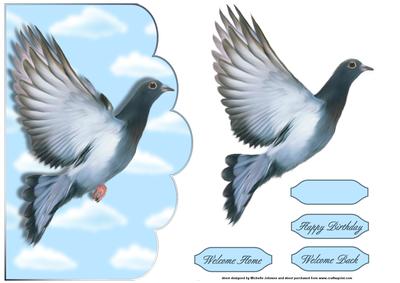 Homing Pigeon Scalloped Edge Card