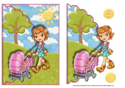 Proud Mum New Baby Girl Scalloped Edge Envelope Card