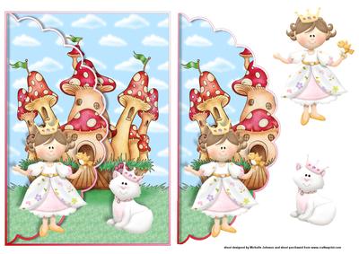 Princess at Fairy Castle Scalloped Edge Envelope Card