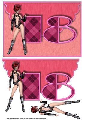 18th Sexy Pussycat Female Scalloped Edge Envelope Card