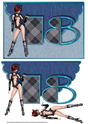 18th Sexy Pussycat for Male Scalloped Edge Envelope Card