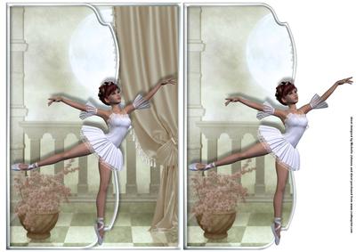 Beautiful Ballerina Scallope Curve Envelope Card