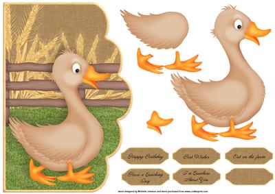 Little Duck Out on the Farm Scallope Curve Card