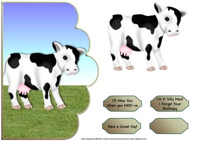 Silly Moo Scallope Curve Card