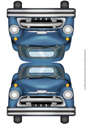 Blue Car Shaped Card